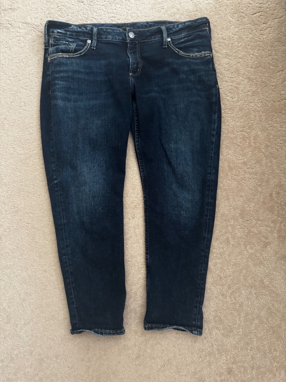Silver Boyfriend Denim 33x25 Dark Blue